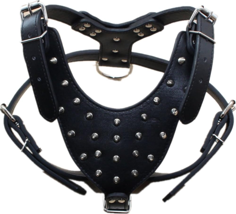 Genuine Leather Spiked Dog Harness
