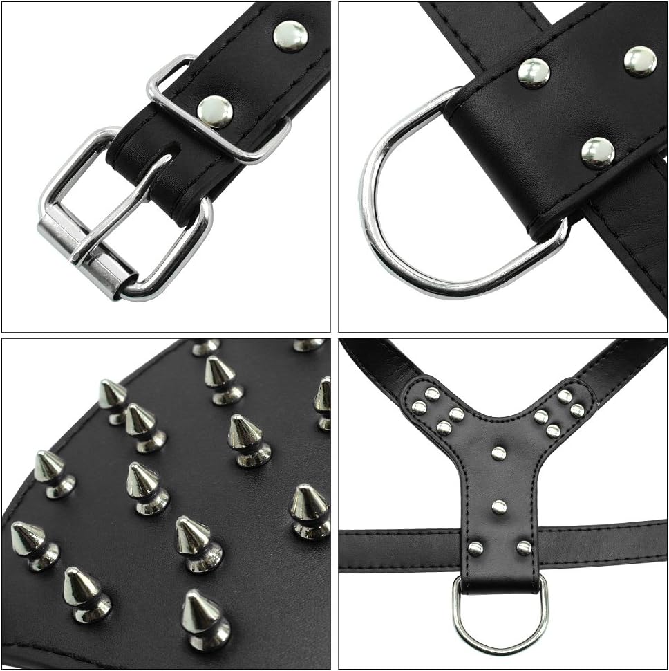 Genuine Leather Spiked Dog Harness
