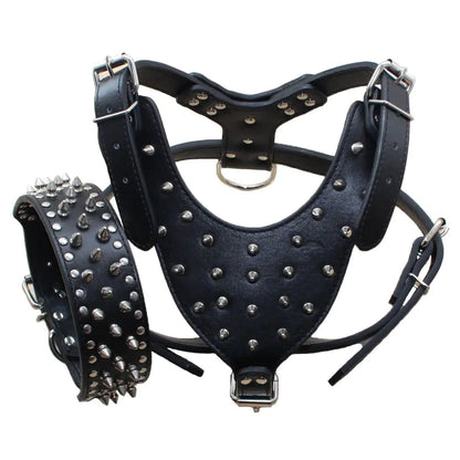 Genuine Leather Spiked Dog Harness